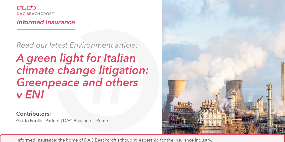 Italian climate change litigation: Greenpeace & others v ENI | Informed ...